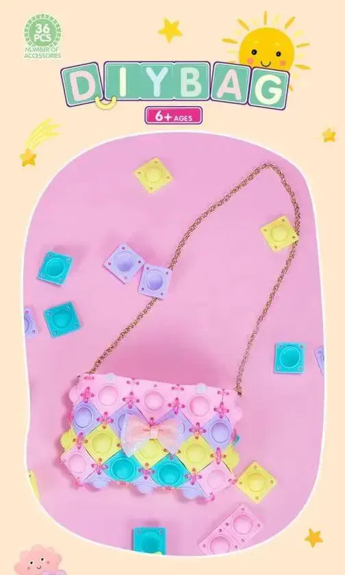 DIY Pop It Bag DIY Bubble Bag 36 Pieces Silicone Colourful Bubbles