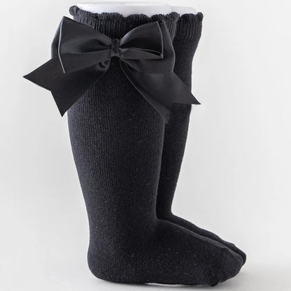 Kids Knee High Socks with Big Bow (Newborn-7 Years)