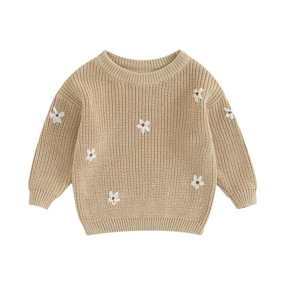 Cute Flower Knit Sweater - Cozy Knitwear for Newborns