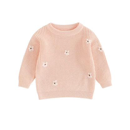 Cute Flower Knit Sweater - Cozy Knitwear for Newborns