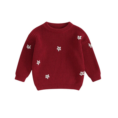 Cute Flower Knit Sweater - Cozy Knitwear for Newborns