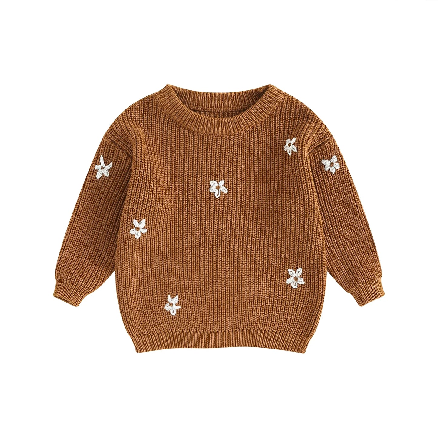 Cute Flower Knit Sweater - Cozy Knitwear for Newborns