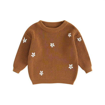 Cute Flower Knit Sweater - Cozy Knitwear for Newborns