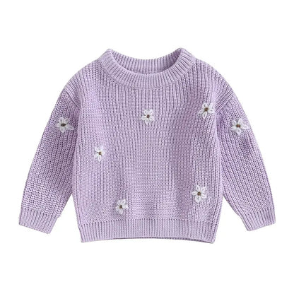 Cute Flower Knit Sweater - Cozy Knitwear for Newborns