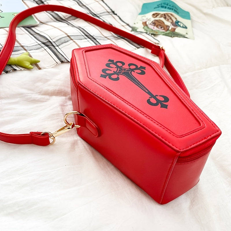 Coffin Shaped Leather Crossbody Bag