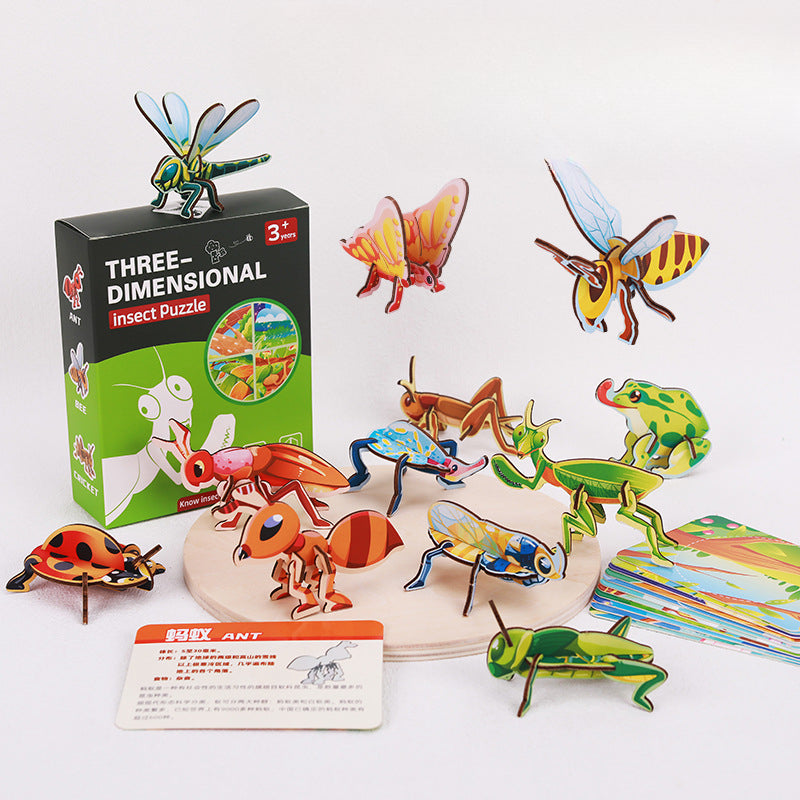 Wholesale Assembled Building Blocks, Insect Enlightenment Cognition, Wooden Educational Jigsaw Puzzle