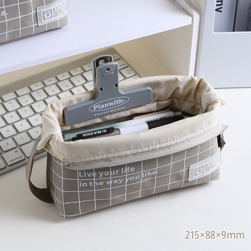 New Polyester Fiber Simple Large Capacity Pencil Case