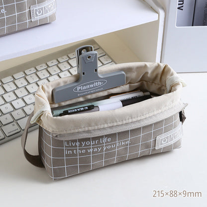 New Polyester Fiber Simple Large Capacity Pencil Case