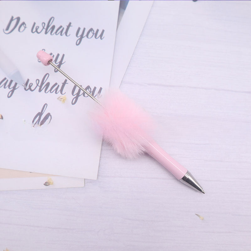 Beadable Pen Plush Pom Pom Beadable Pen