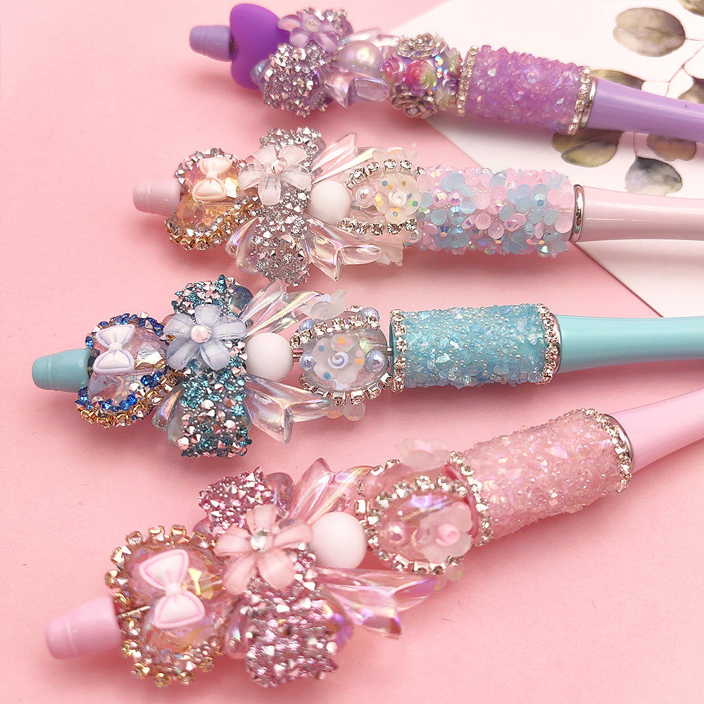 Beaded Handmade DIY Boutique Rhinestone Gravel Pen