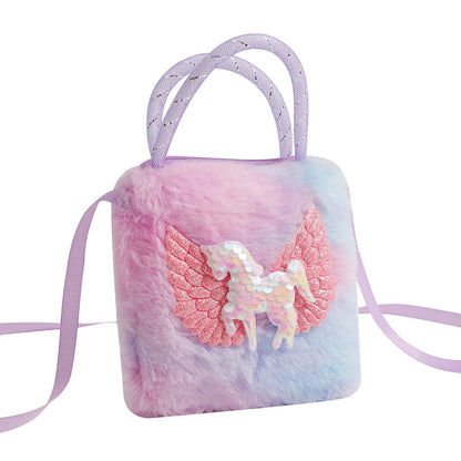 Plush Unicorn Shoulder Purse and Handbag