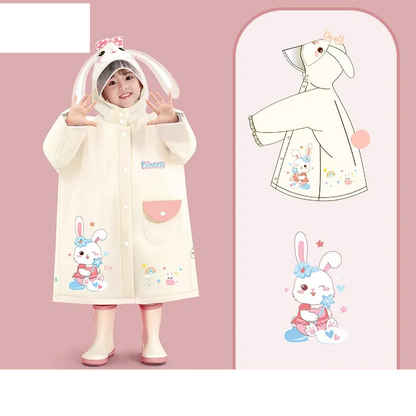 Cartoon Raincoat with Storage Bag