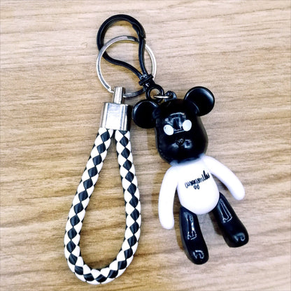 Cartoon Bear Pu Leather Bag Ornament Keychain
