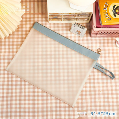PVC Transparent Portable Zipper A4 File Bag