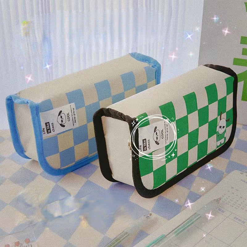 Canvas Checkerboard Pen Bags