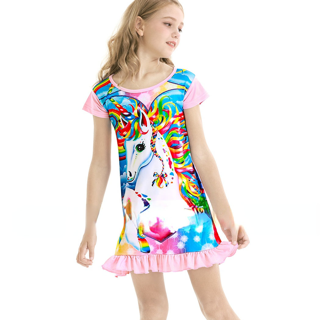 Wholesale Girls Unicorn Cotton Nightdress Baby Clothes