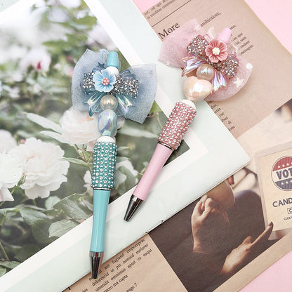 Beaded Handmade DIY Boutique BOW Rhinestone Gravel Pen