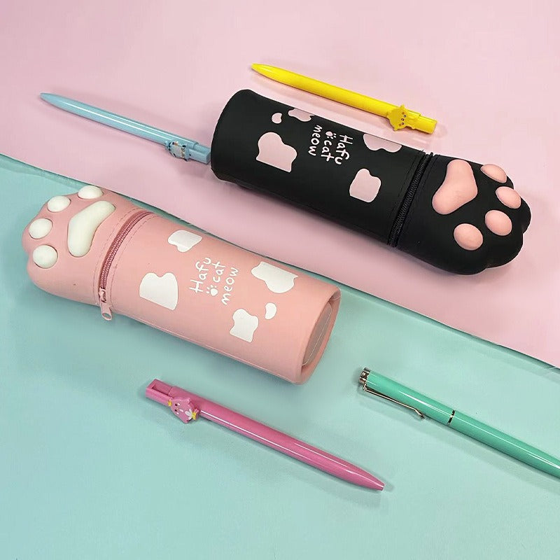 Cartoon Cute Cat Claw Silicone Pen Case Retractable Pen Holder