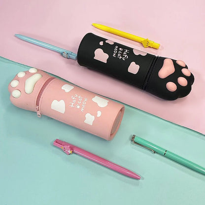 Cartoon Cute Cat Claw Silicone Pen Case Retractable Pen Holder