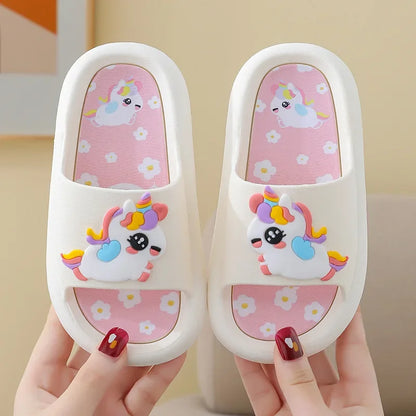 Girls Cartoon Unicorn Flip-Flops