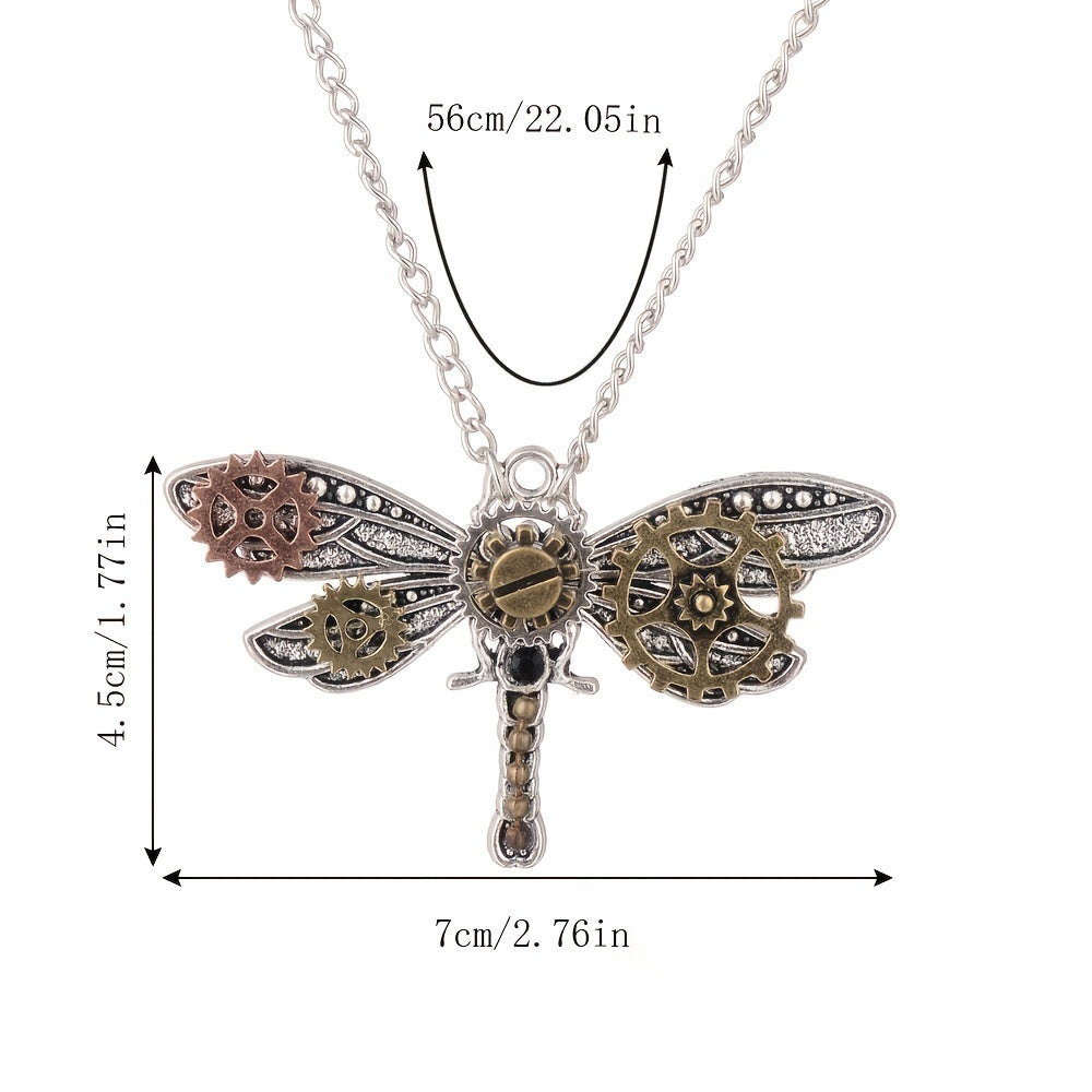 Steampunk Retro Dragonfly Pendant