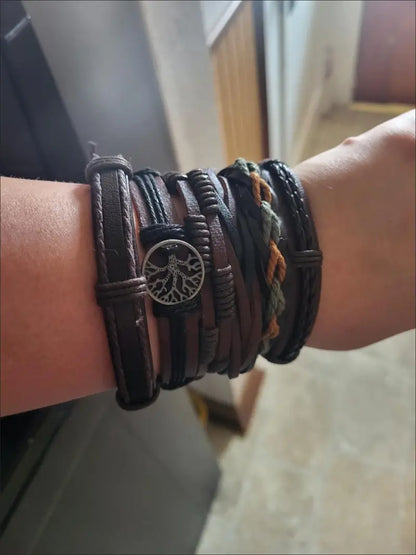 Vintage Adjustable Multilayer Leather Braided Bracelets