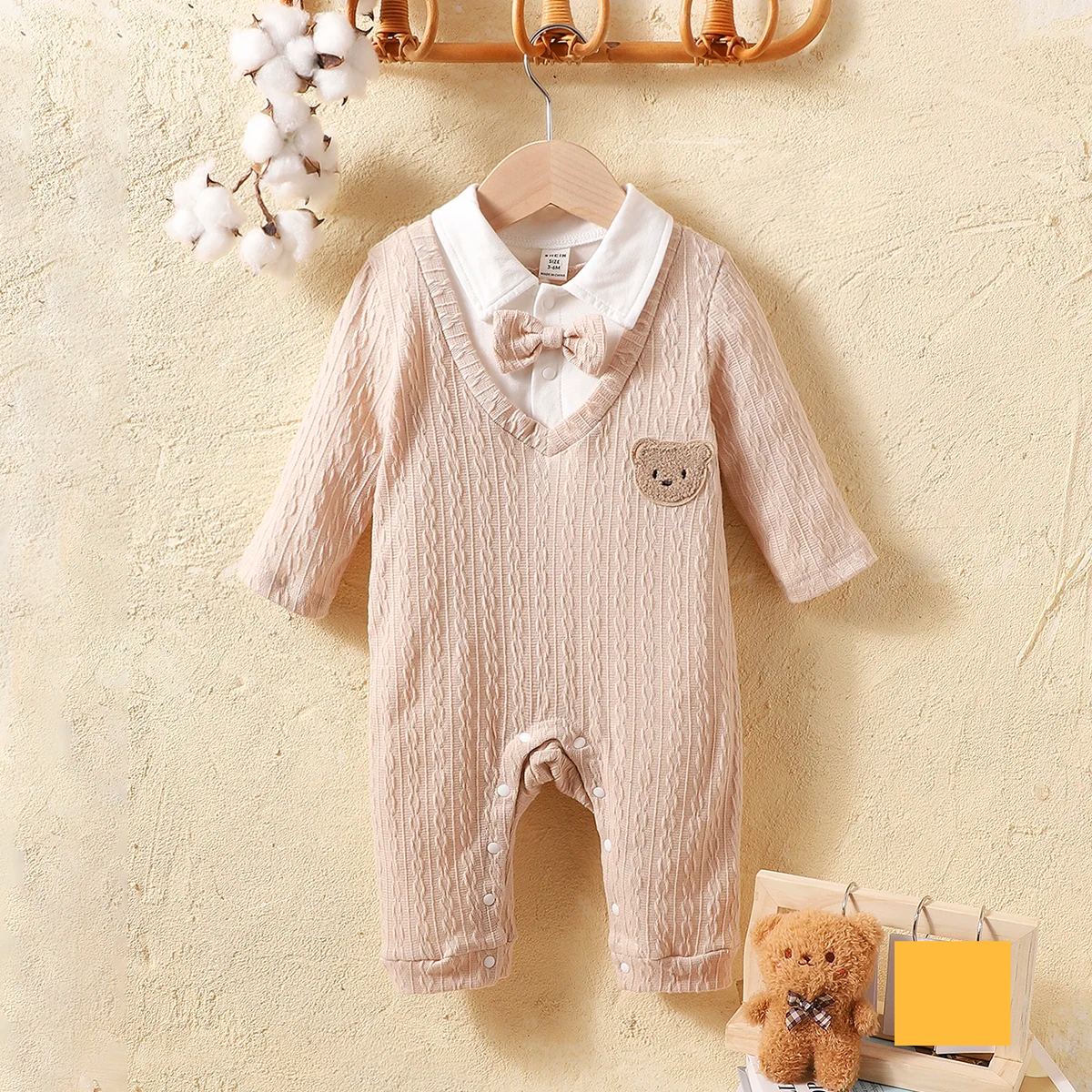 Fashionable & Warm Polo Neck Romper for Baby