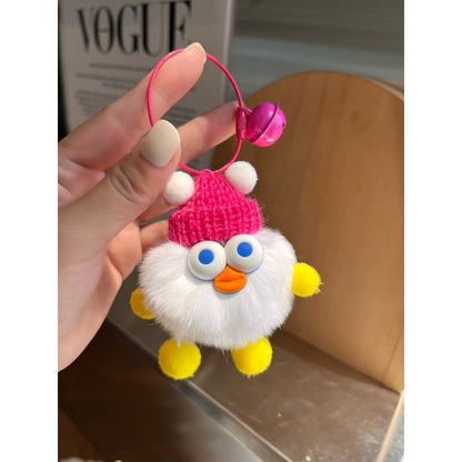 Cute Duckling Plush Ball Keychain
