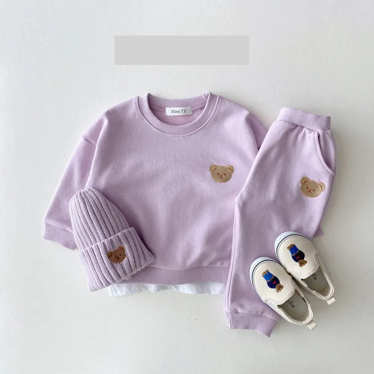 Fashion Toddler Bear Sweatshirt Set