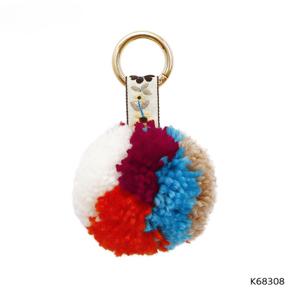 Plush Color Matching Fur Ball Handmade Bag Pendant