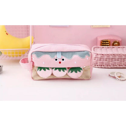 Cartoon Fruit and Vegetable Canvas Pencil Bag