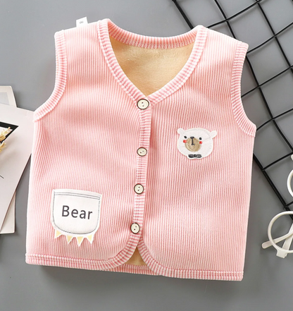 Kids Thicken Velvet-Lined Waistcoat