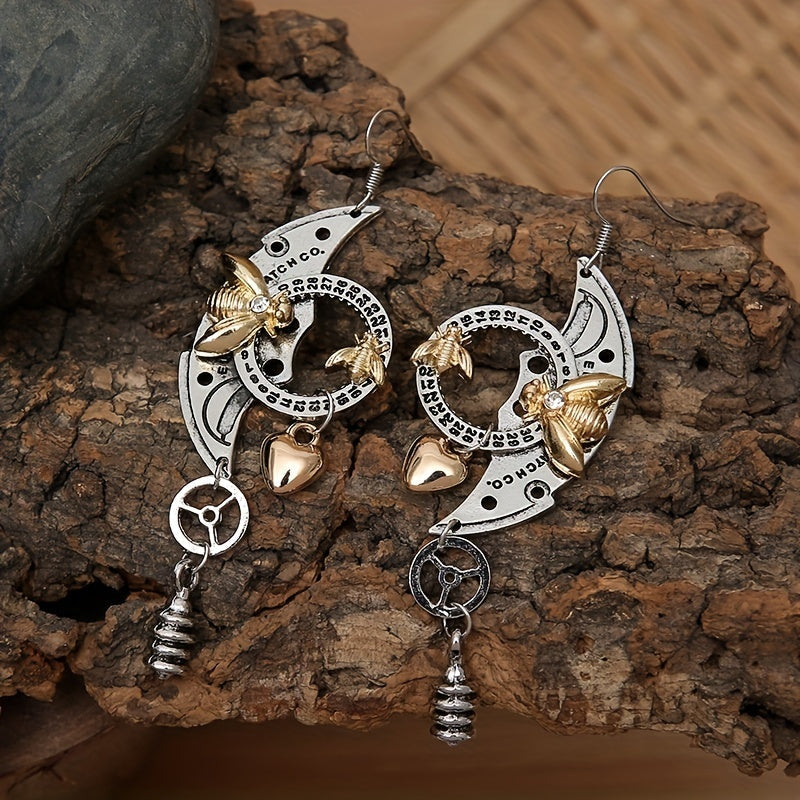 Steampunk Bee Style Drop Earrings