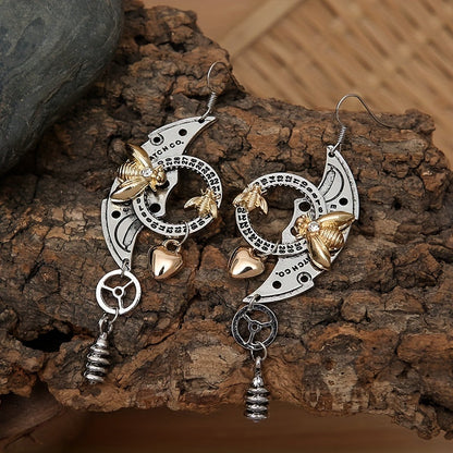 Steampunk Bee Style Drop Earrings