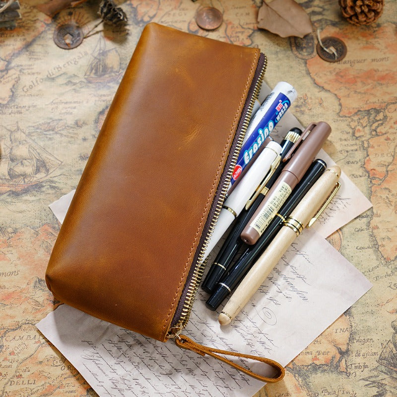 Retro Large -capacity Handmade Storage Pen Bag