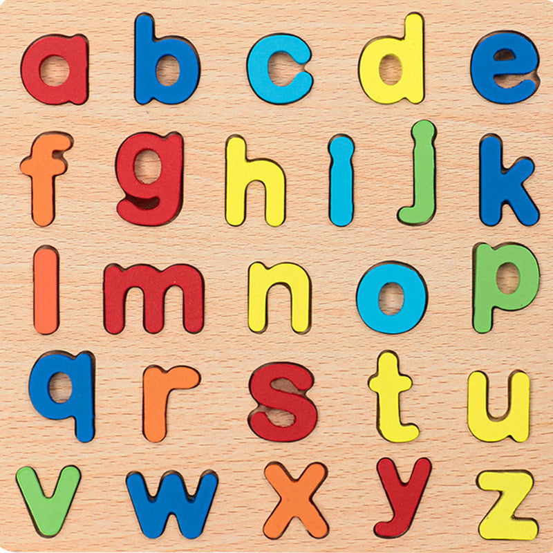 Numbers and Letters Wooden Puzzle Board for Cognitive Learning