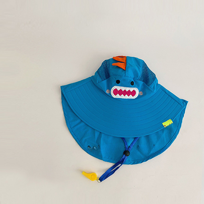 Cotton Summer Children's Neck Protector Sunshade Bucket Hat