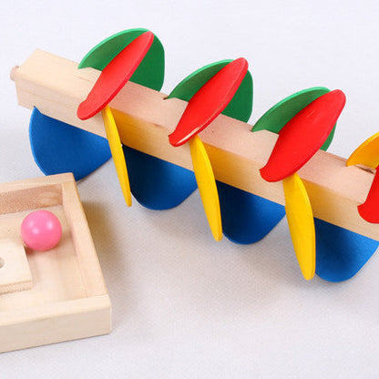 Educational Wooden Leaf Tower Ball Construction Set