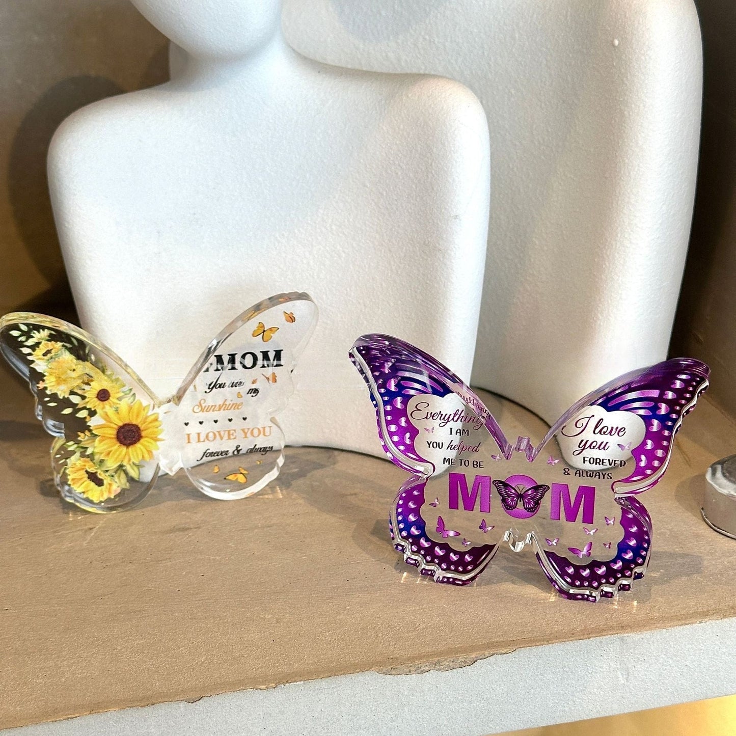 Transparent Acrylic Butterfly Ornaments for Family Birthday Gifts