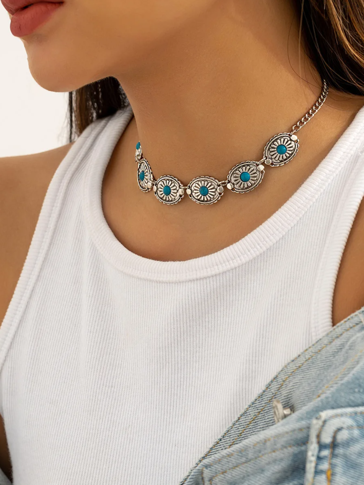 Makin' A Statement Turquoise Choker Necklace