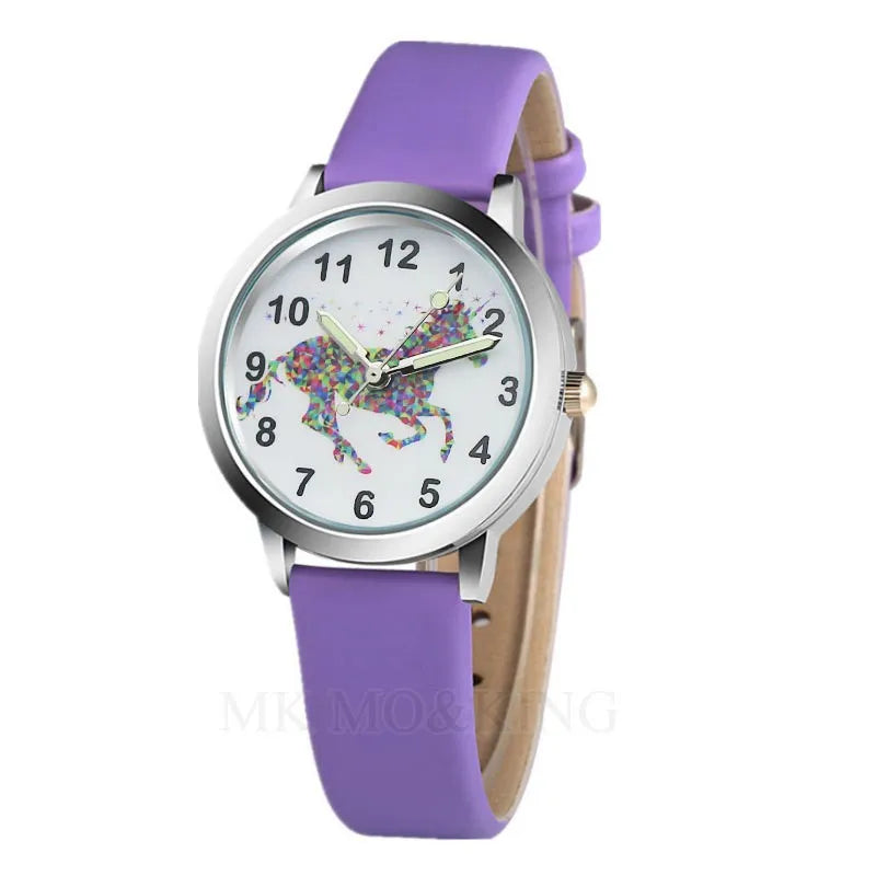 Girls Casual Quartz Unicorn Watch