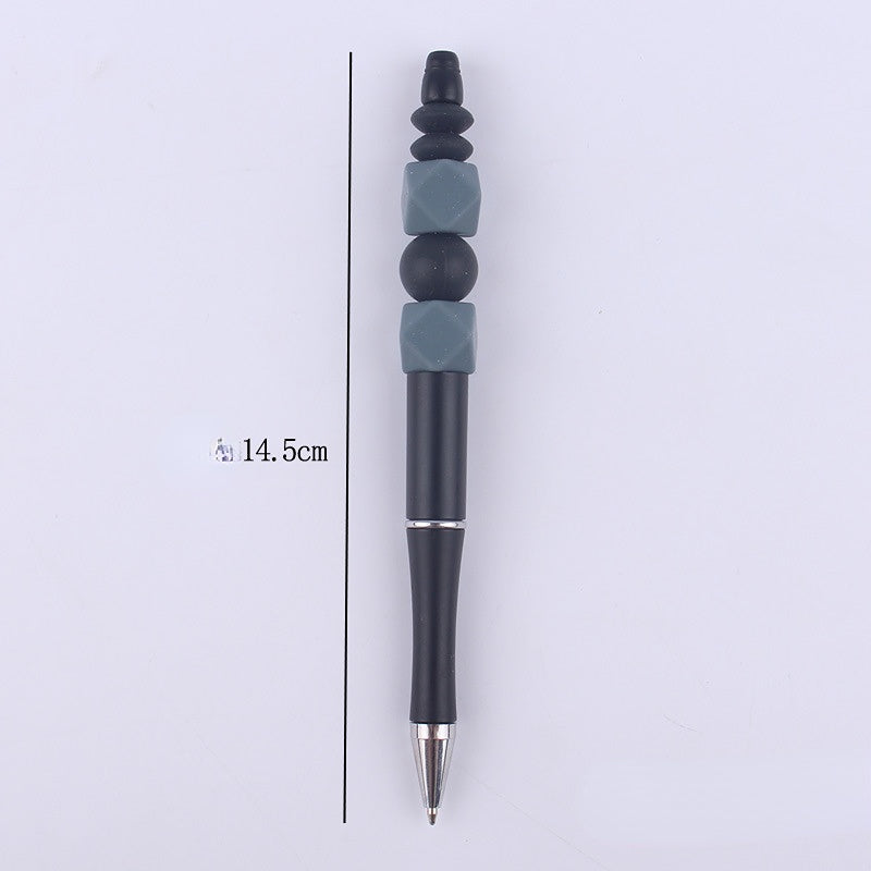 Beadable Pens Handmade Colorful Silicone Beaded Ballpoint Pen