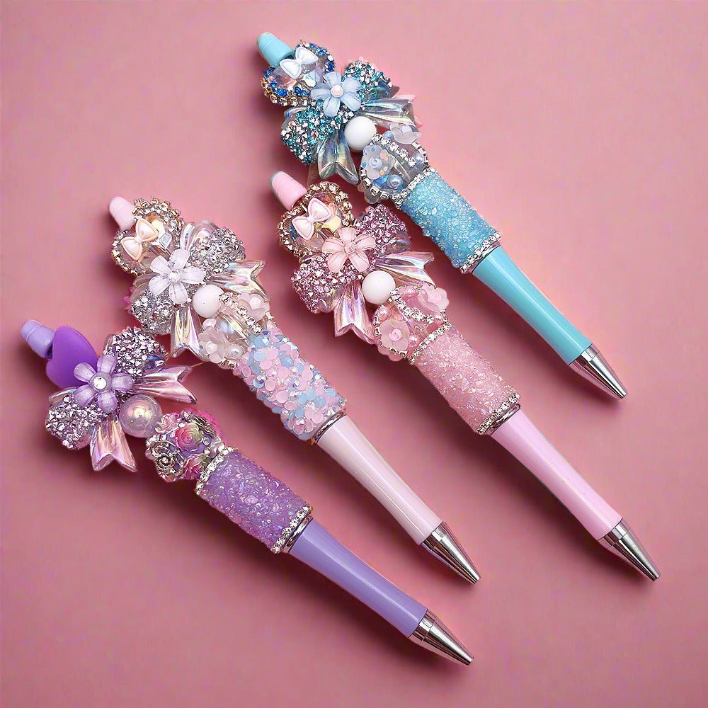 Beaded Handmade DIY Boutique Rhinestone Gravel Pen