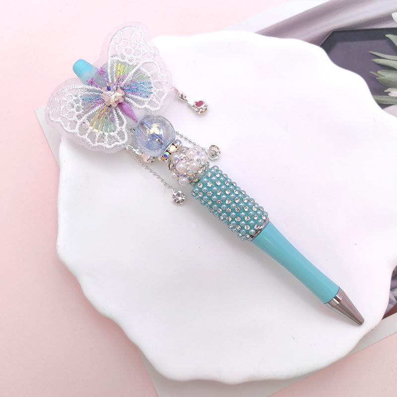 Beaded Pen Pearl Rhinestone Bow Lace Pen Handmade
