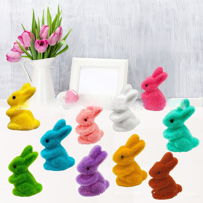 Small Easter Rabbit Foam Colored Flocking Rabbit