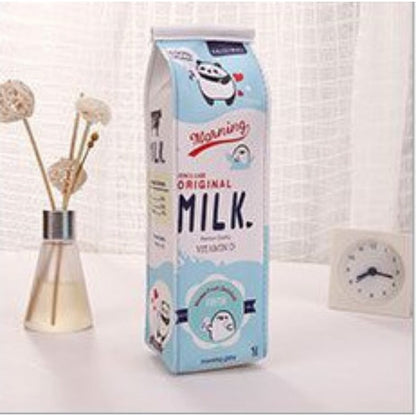 Simulated Milk Box Leather Minimalist Pencil Case