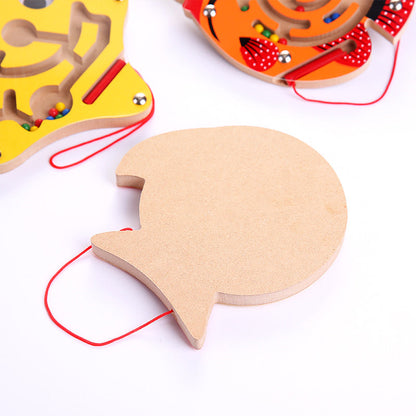 Magnetic Pen Ball Maze Animal Track Educational Wooden Toy