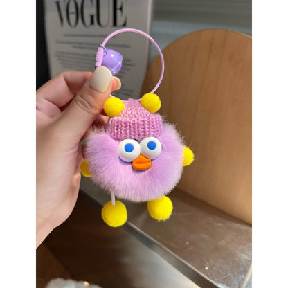 Cute Duckling Plush Ball Keychain