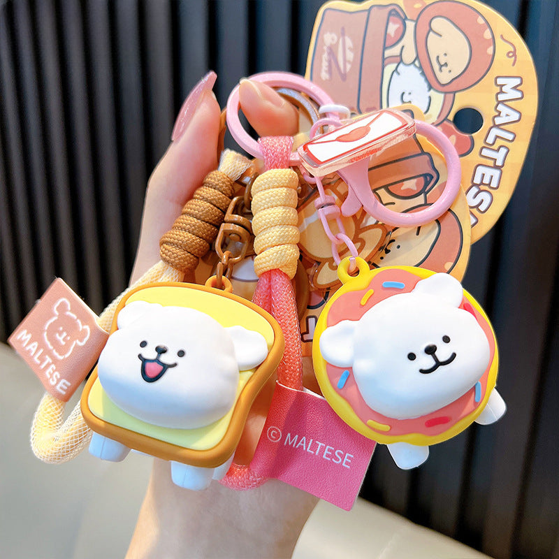 Donut Line Puppy Resin Keychain Cute Keychain