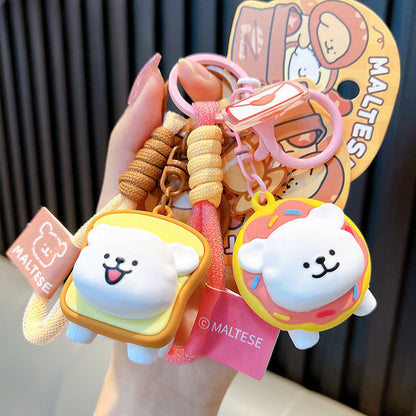 Donut Line Puppy Resin Keychain Cute Keychain